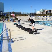 Instructor Preparing the pool class